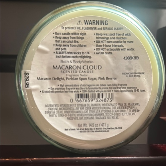 Bath & Body Works “Emily in Paris Macaron Cloud” 3 Wick Candle - Picture 3 of 3